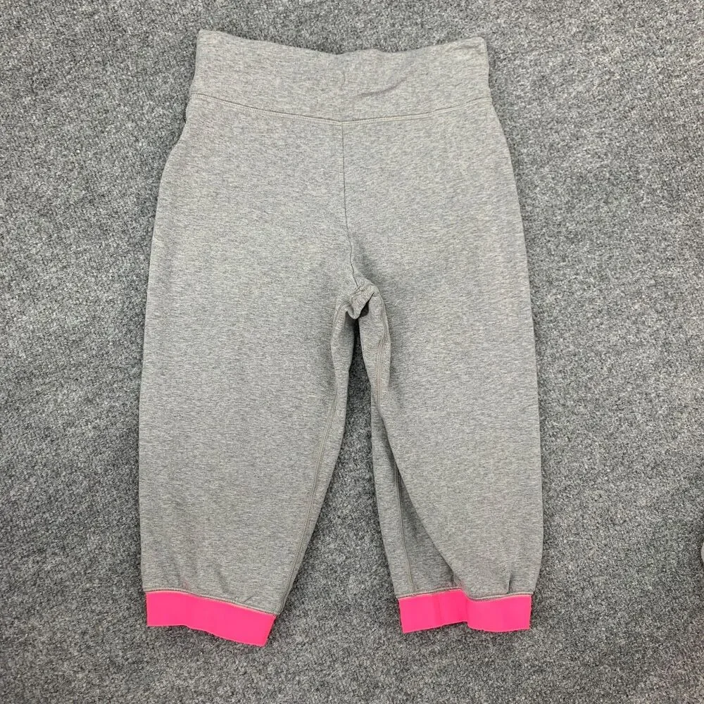 Nike Capri Sweatpants Girls L Large Gray Dri Fit Victory Cotton Nylon Blend Pant